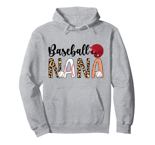 Baseball Nana Leopard Grandma Hoodie - Casual Everyday Wear for Adults - T-Shirt, Sweatshirt, Hoodie