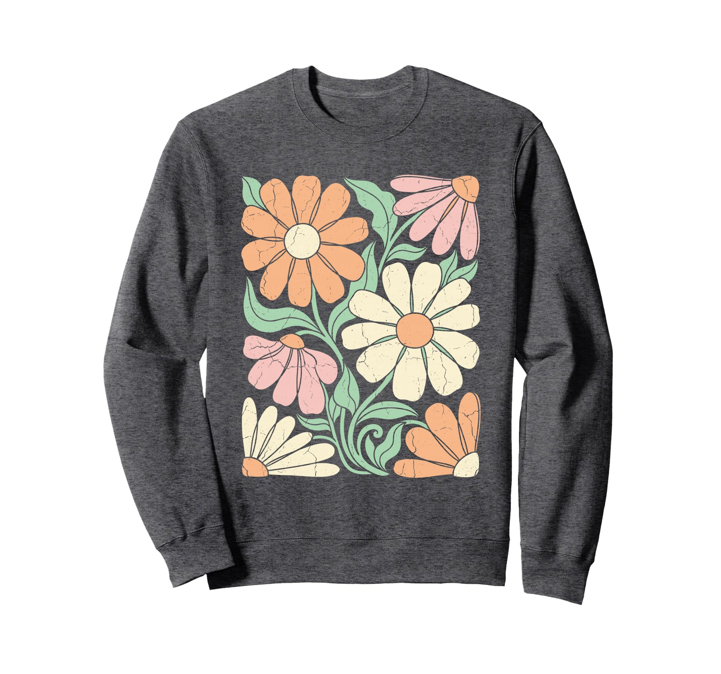 Floral Aesthetic Pastel Daisy Bloom Sweatshirt - Unique Graphic Unisex - T-Shirt, Sweatshirt, Hoodie