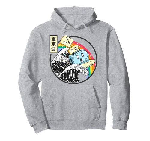Happy Toaster Surfing Kanagawa Japan Wave Hoodie - Custom Art Print Unisex - T-Shirt, Sweatshirt, Hoodie