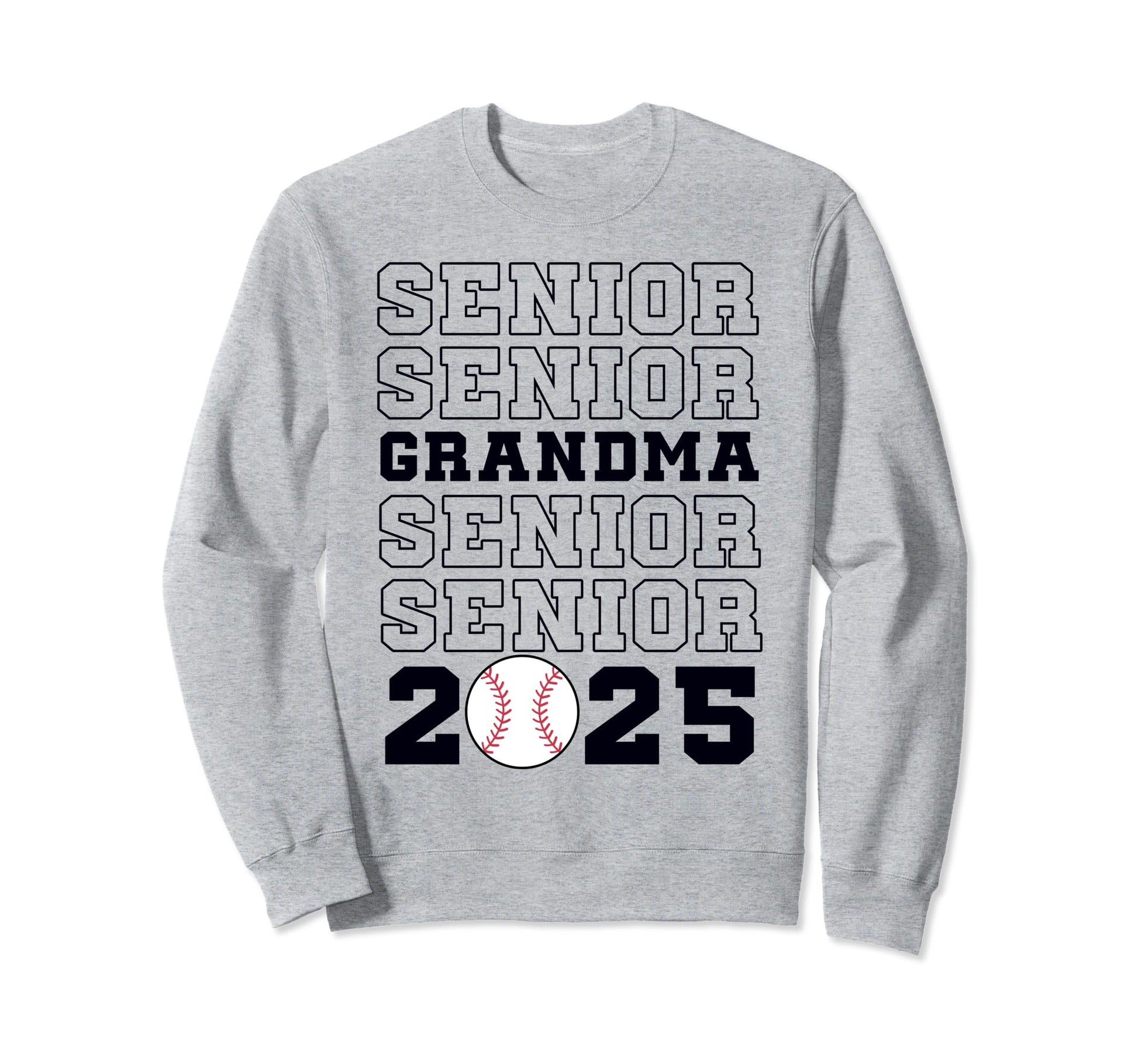 Class 2025 Baseball Grandma Senior Sweatshirt - Graphic Print for Adults - T-Shirt, Sweatshirt, Hoodie