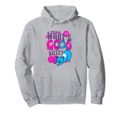 1960S Hippy Cat Boho Floral Cat Hoodie - Fun Novelty Design Unisex - T-Shirt, Sweatshirt, Hoodie