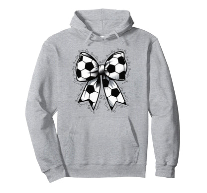 Soccer Game Day Soccer Lover Coquette Bow Hoodie - Streetwear Style Unisex - T-Shirt, Sweatshirt, Hoodie