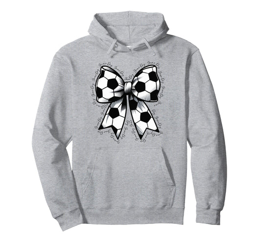 Soccer Game Day Soccer Lover Coquette Bow Hoodie - Streetwear Style Unisex - T-Shirt, Sweatshirt, Hoodie