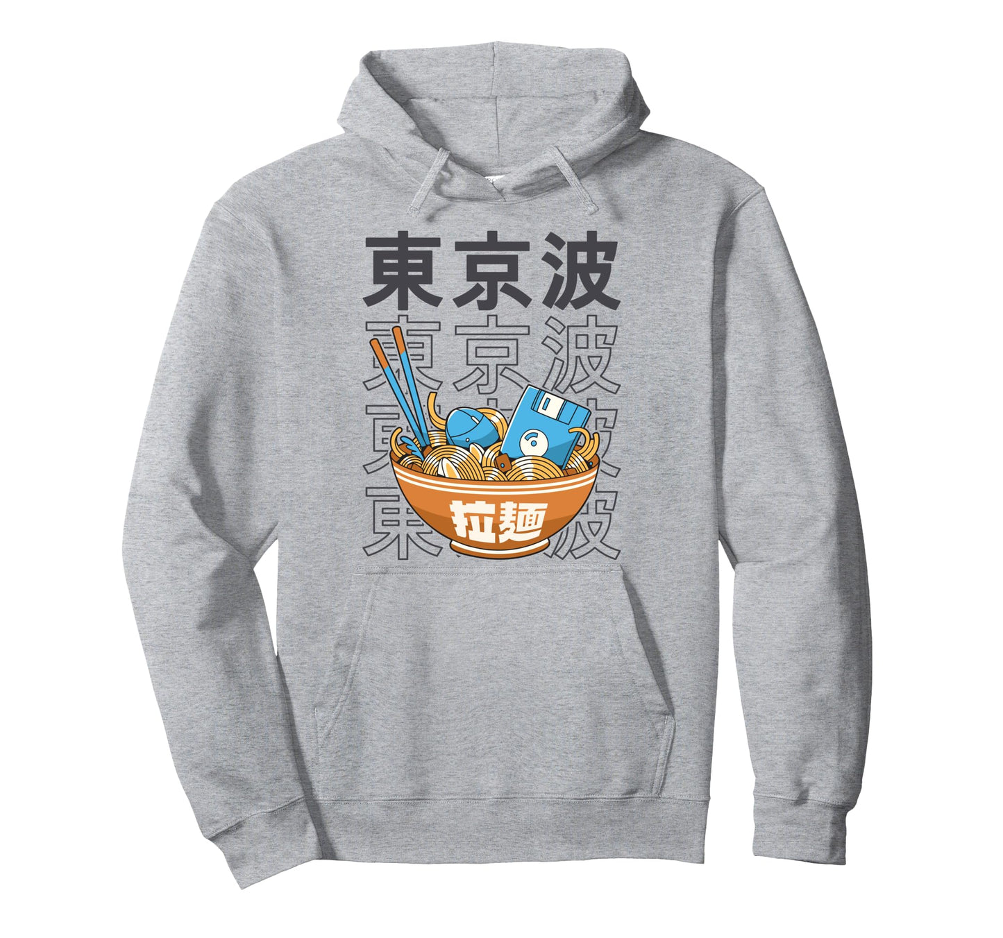 Digital Ramen Bowl Kawaii Aesthetic Hoodie - Minimalist Print for Adults - T-Shirt, Sweatshirt, Hoodie