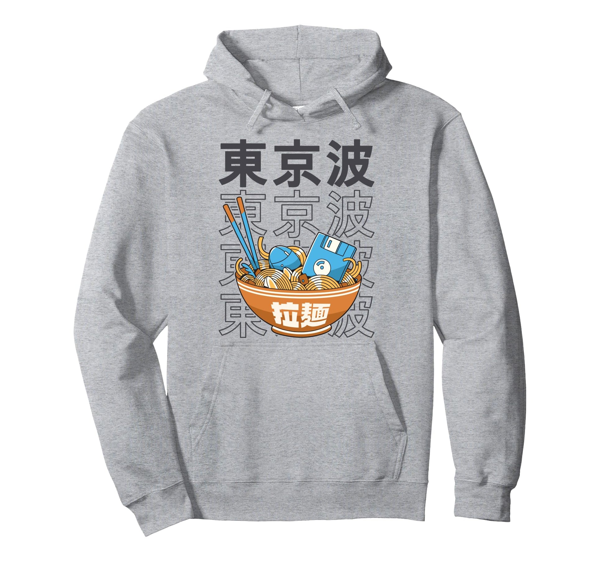 Digital Ramen Bowl Kawaii Aesthetic Hoodie - Minimalist Print for Adults - T-Shirt, Sweatshirt, Hoodie