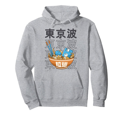 Digital Ramen Bowl Kawaii Aesthetic Hoodie - Minimalist Print for Adults - T-Shirt, Sweatshirt, Hoodie