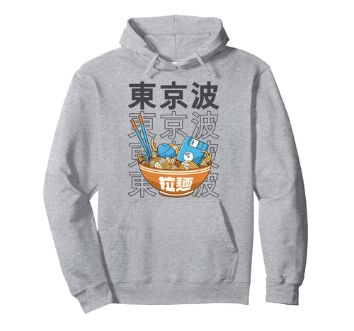 Digital Ramen Bowl Kawaii Aesthetic Hoodie - Minimalist Print for Adults - T-Shirt, Sweatshirt, Hoodie