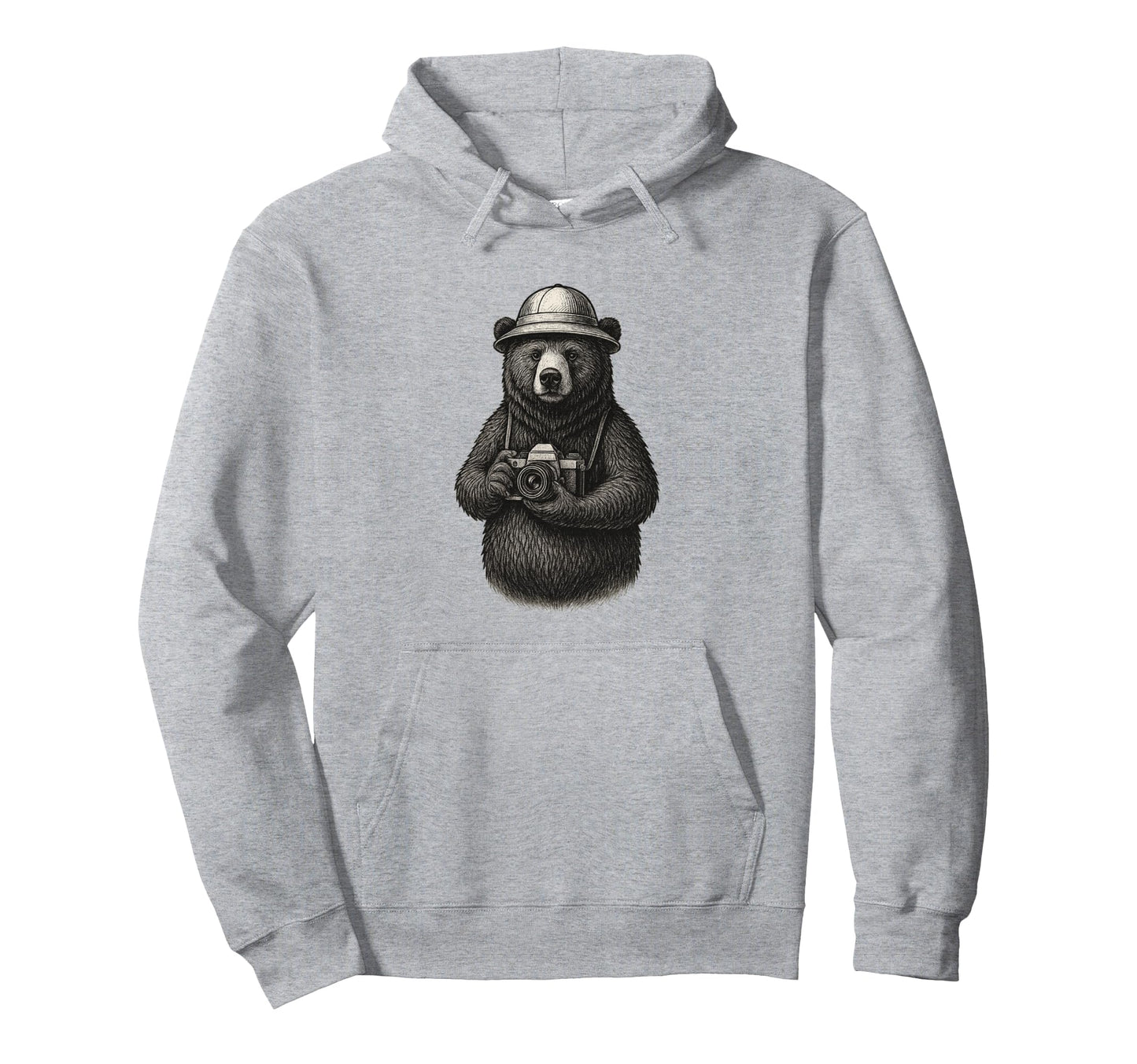 Explorer Bear Camera Adventure Hoodie - Streetwear Style Men Women - T-Shirt, Sweatshirt, Hoodie