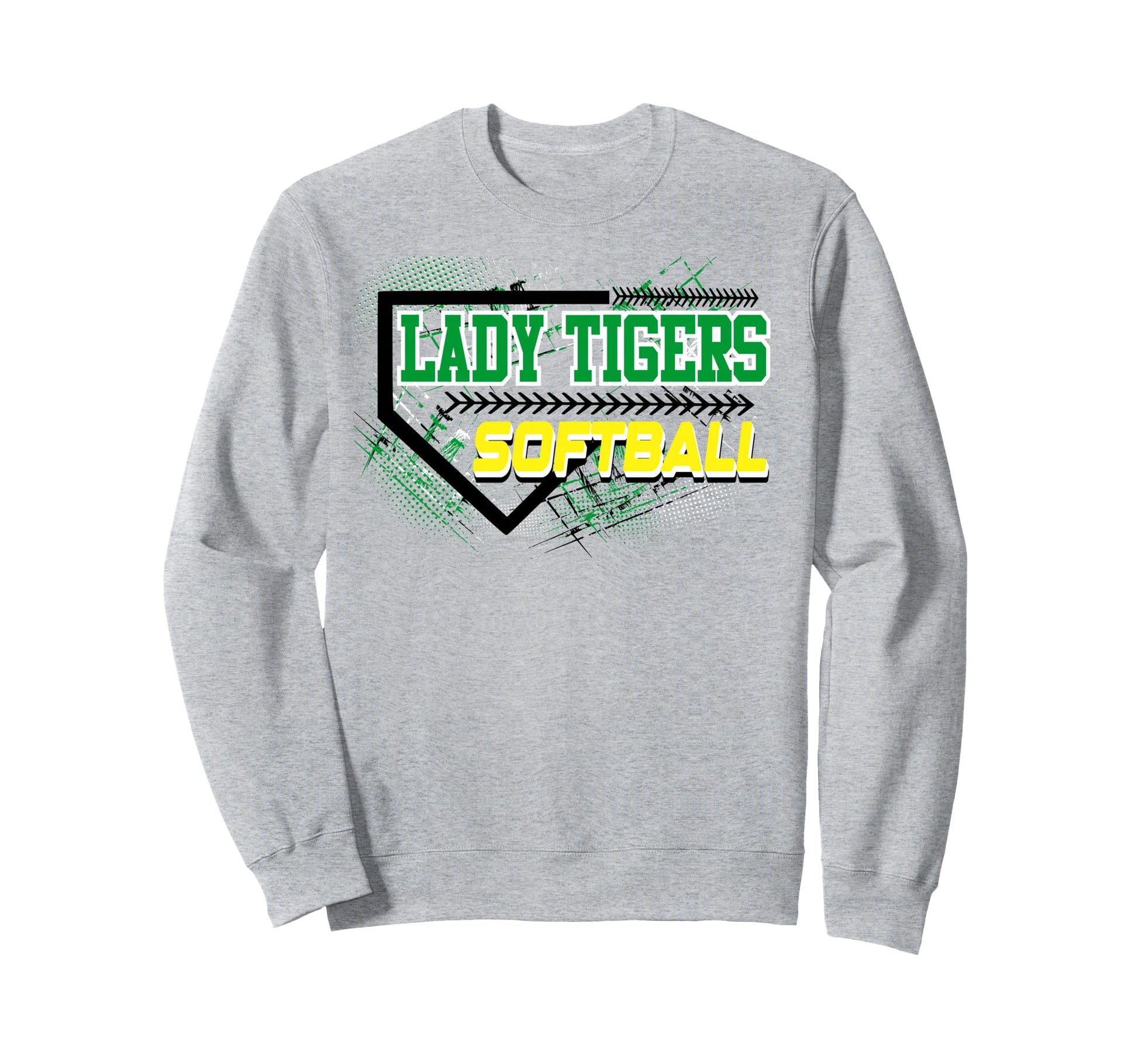 Lady Tigers Softball Mom Game Day Green Sweatshirt - Trendy Graphic Unisex - T-Shirt, Sweatshirt, Hoodie
