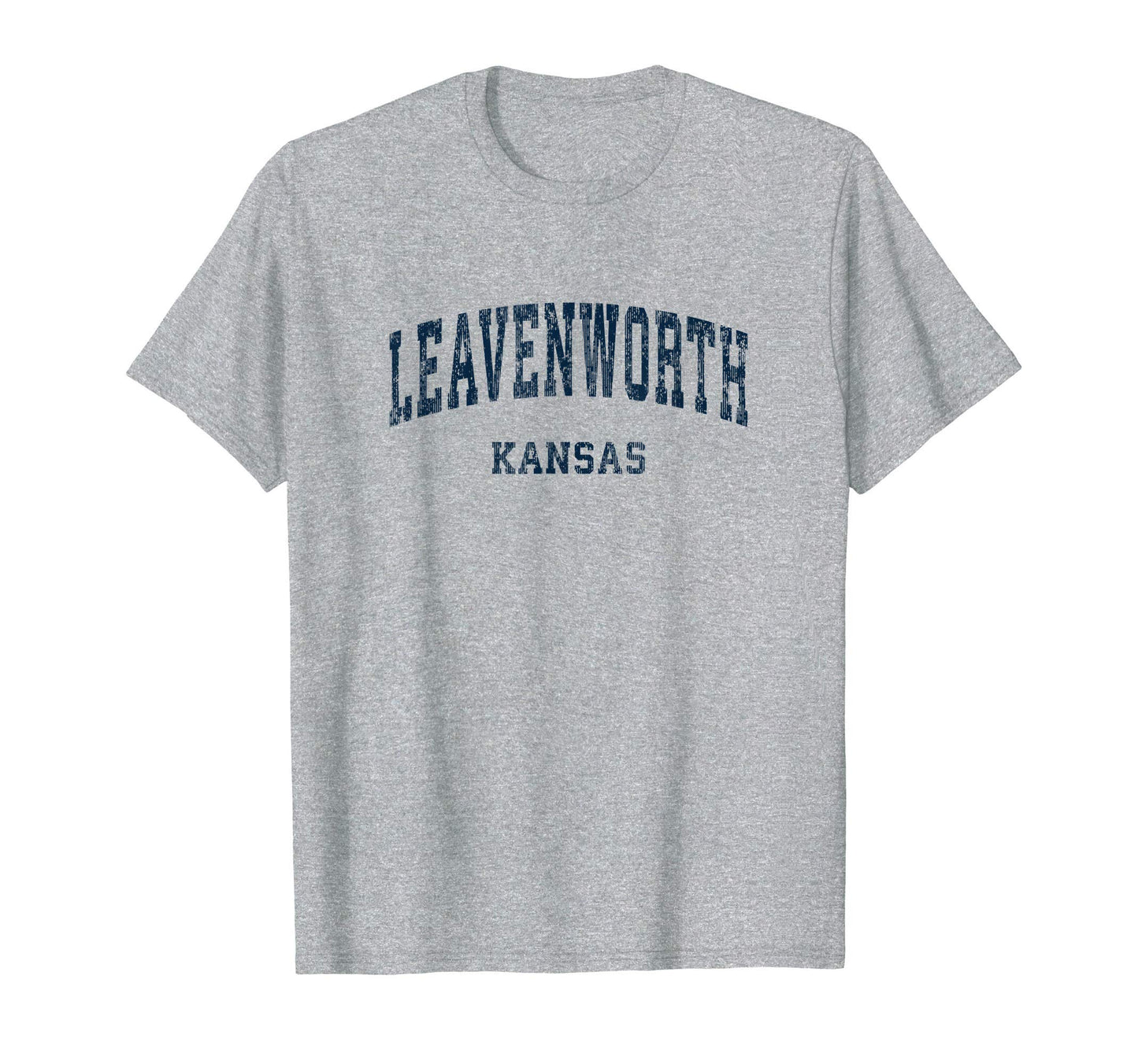 Leavenworth Kansas Ks Varsity Sports Navy T-Shirt - Custom Art Print Unisex - T-Shirt, Sweatshirt, Hoodie