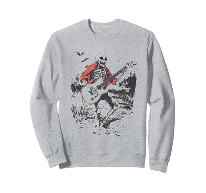 Dancing Skeleton Playing Sweatshirt - Casual Everyday Wear Men Women - T-Shirt, Sweatshirt, Hoodie