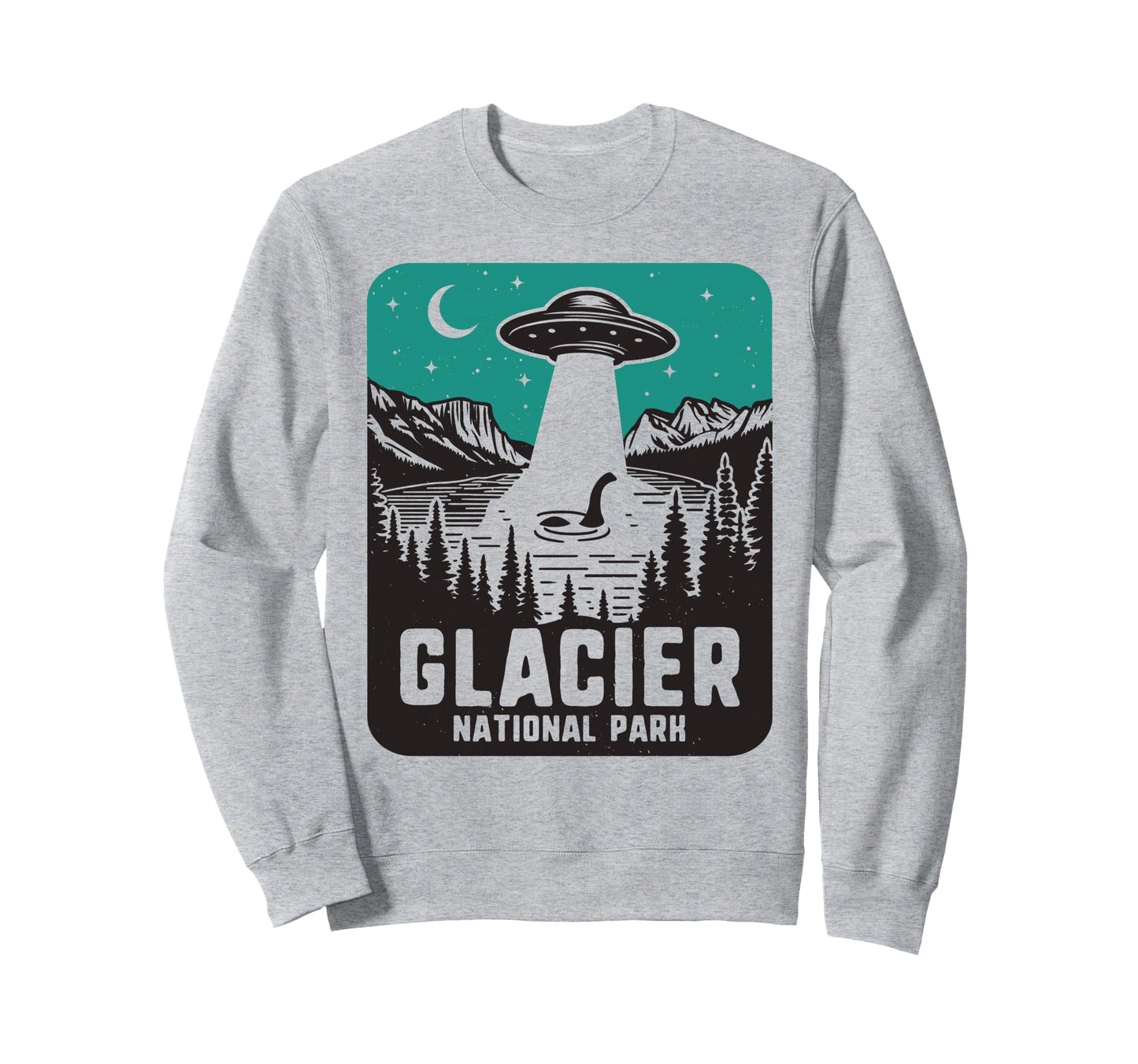 Glacier National Park Montana Ufo Sweatshirt - Casual Everyday Wear Unisex - T-Shirt, Sweatshirt, Hoodie
