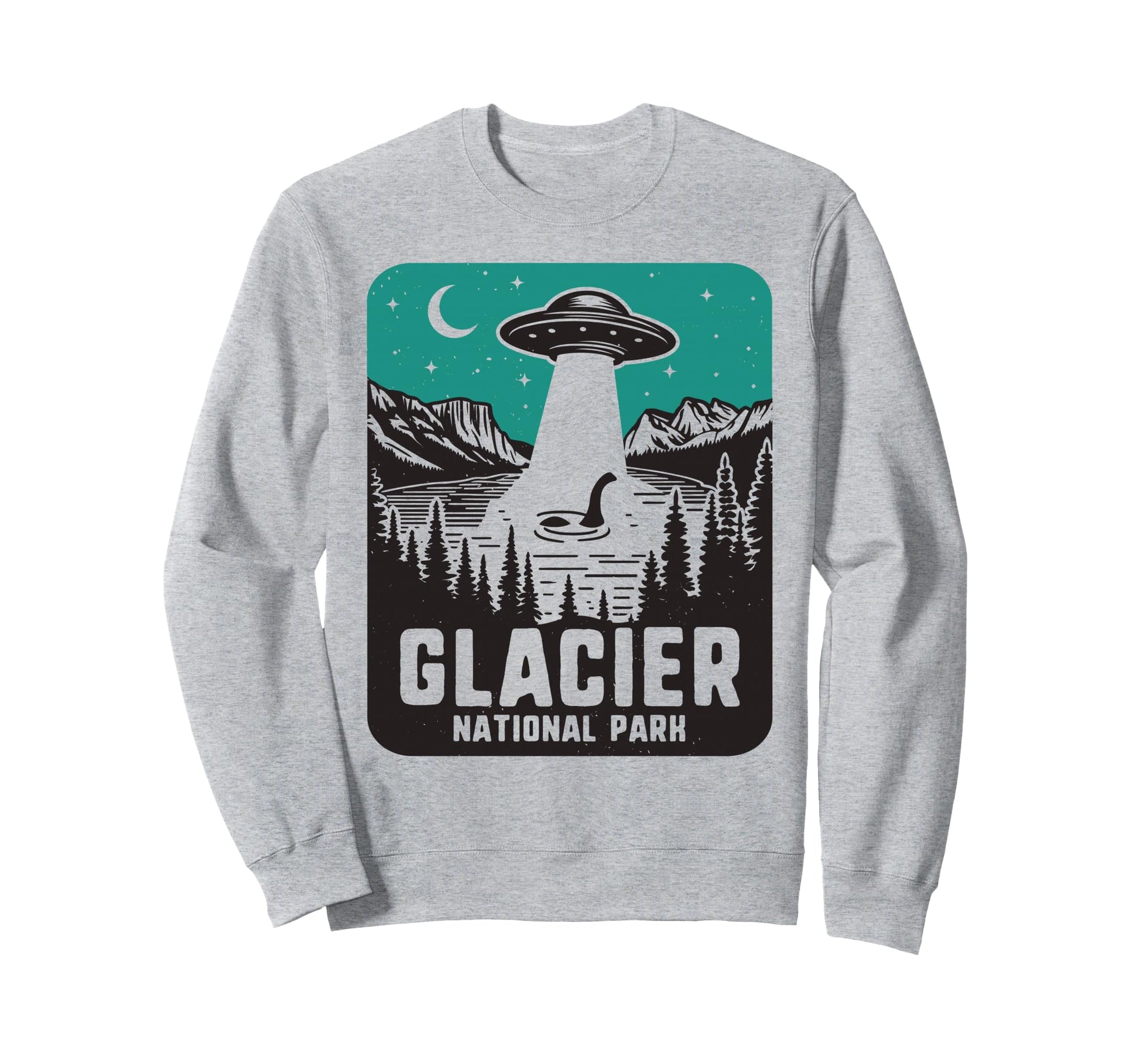 Glacier National Park Montana Ufo Sweatshirt - Casual Everyday Wear Unisex - T-Shirt, Sweatshirt, Hoodie