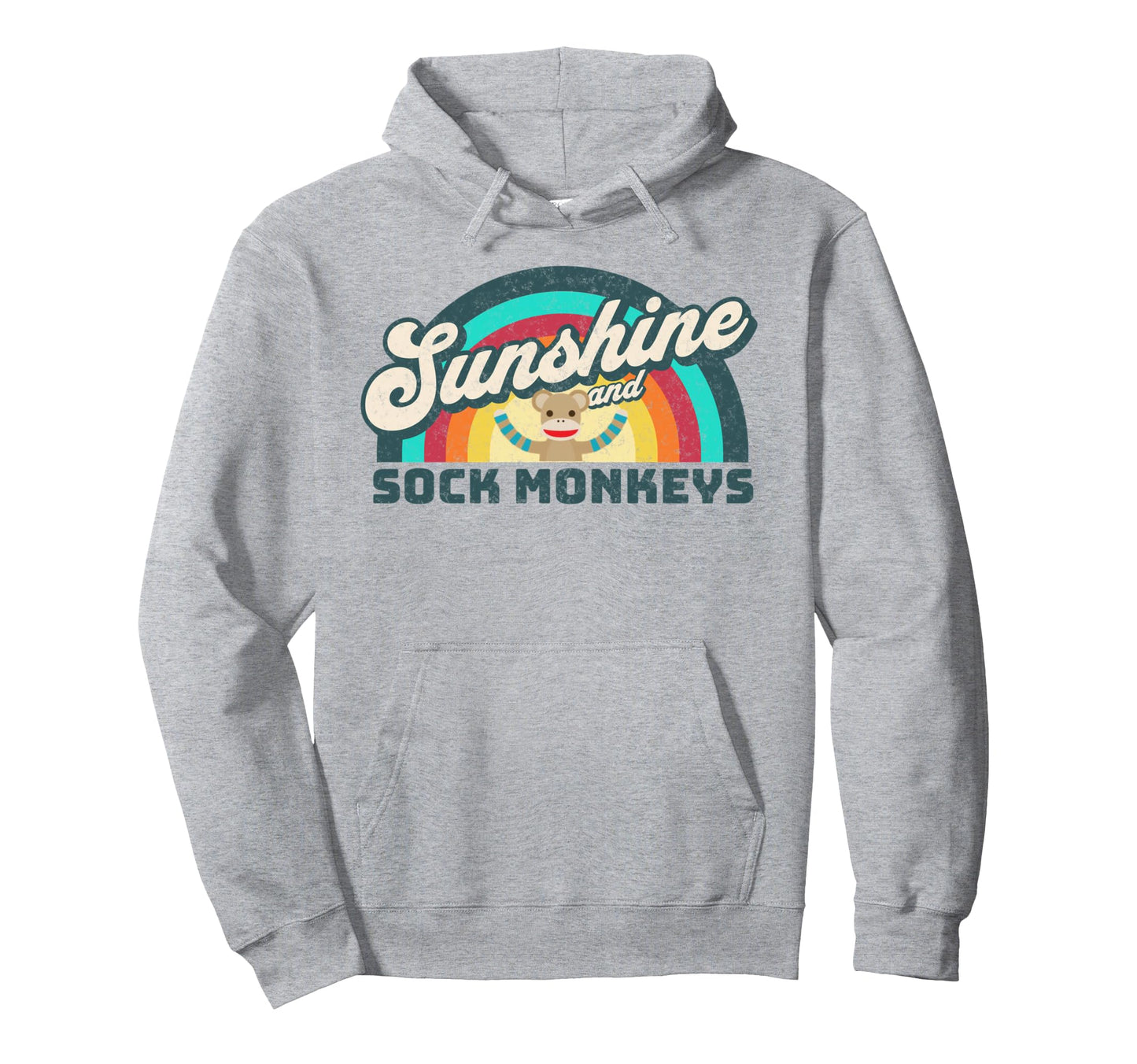 Rainbow Sunshine And Sock Monkeys Hoodie - Streetwear Style for Adults - T-Shirt, Sweatshirt, Hoodie
