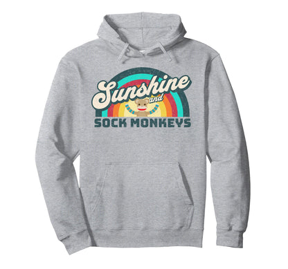 Rainbow Sunshine And Sock Monkeys Hoodie - Streetwear Style for Adults - T-Shirt, Sweatshirt, Hoodie