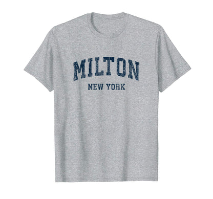 Milton New York Ny Varsity Sports Navy T-Shirt - Novelty Apparel for Adults - T-Shirt, Sweatshirt, Hoodie