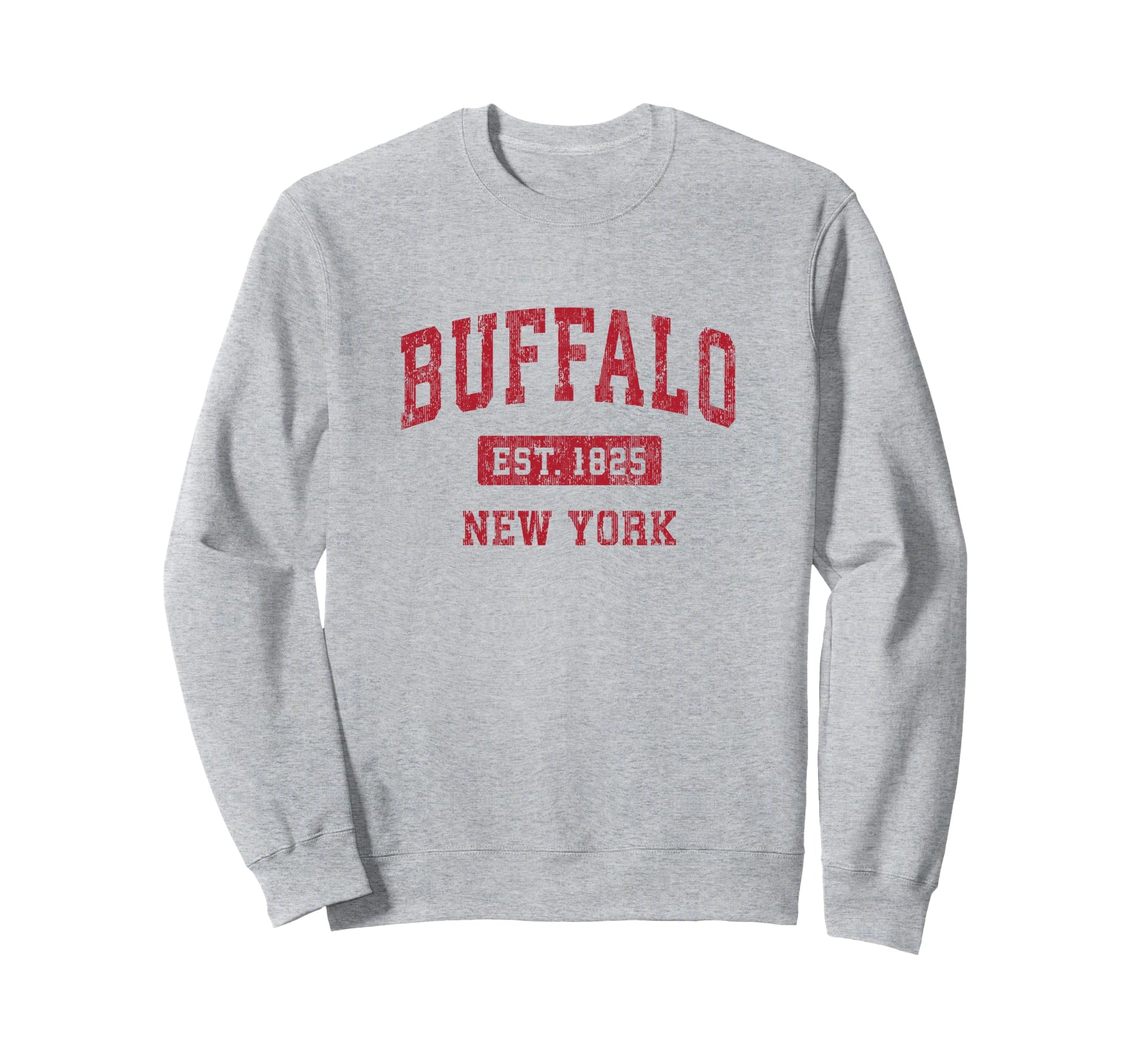 Buffalo New York Ny Sports Red Sweatshirt - Minimalist Print Men Women - T-Shirt, Sweatshirt, Hoodie
