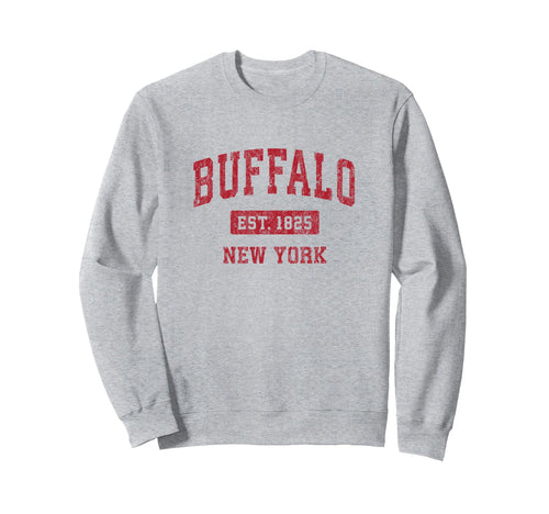Buffalo New York Ny Sports Red Sweatshirt - Minimalist Print Men Women - T-Shirt, Sweatshirt, Hoodie