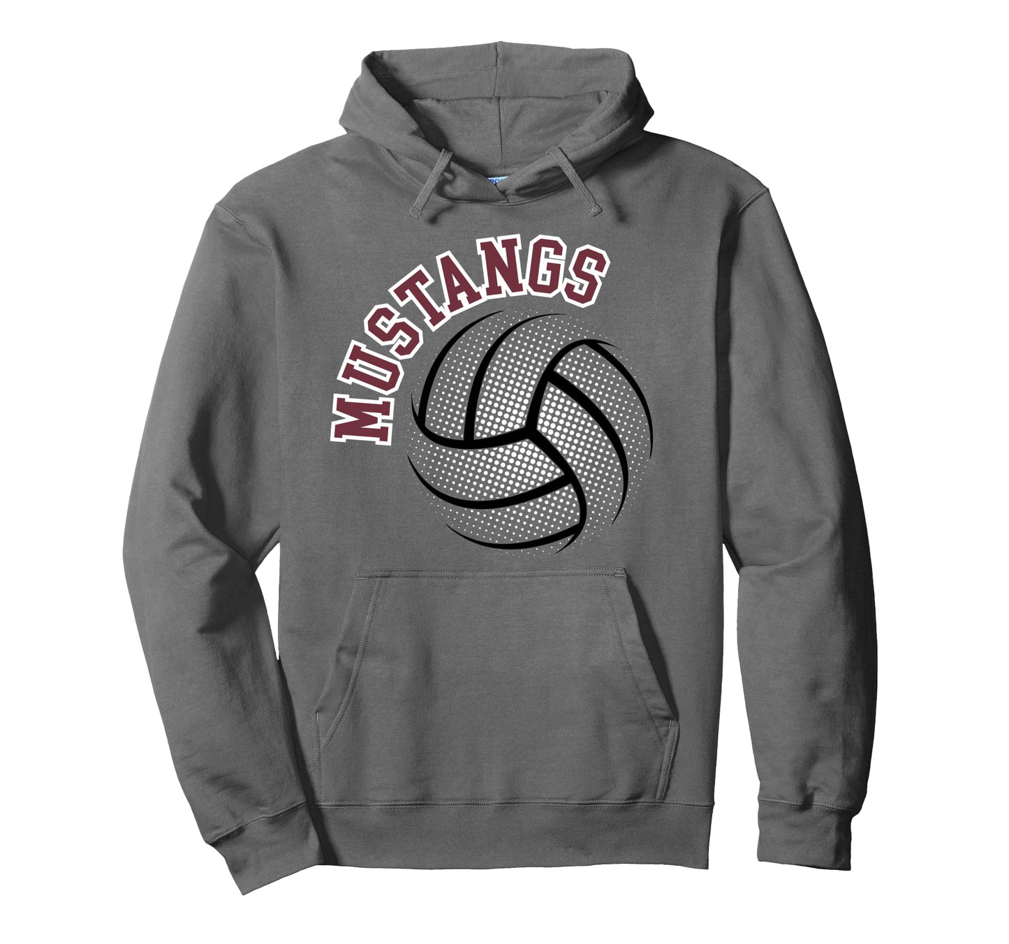 Mustangs Volleyball Mom Game Day Hoodie - Fun Novelty Design for Adults - T-Shirt, Sweatshirt, Hoodie
