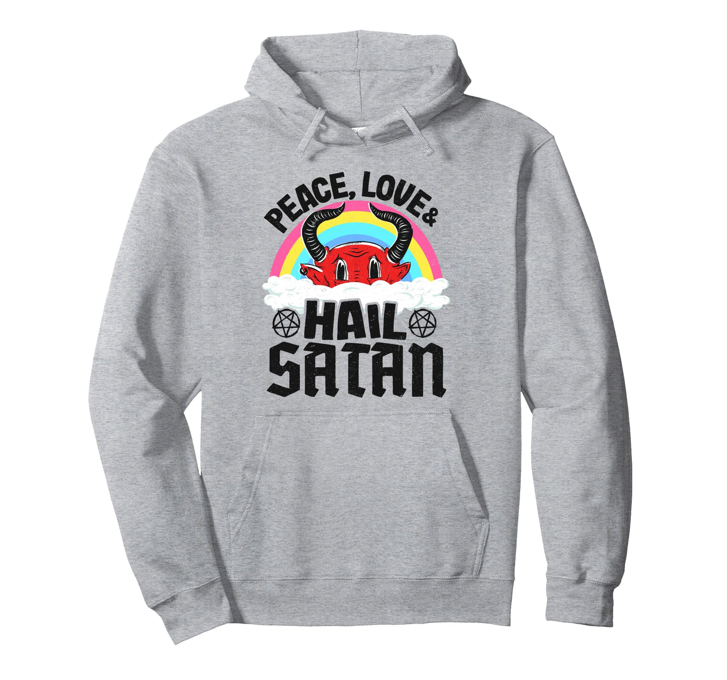 Punk Band Death Metal Rainbow Peace Love Hoodie - Trendy Graphic Unisex - T-Shirt, Sweatshirt, Hoodie