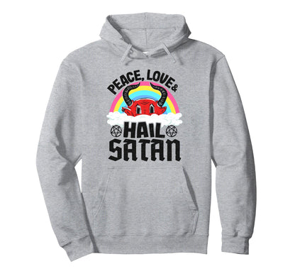 Punk Band Death Metal Rainbow Peace Love Hoodie - Trendy Graphic Unisex - T-Shirt, Sweatshirt, Hoodie
