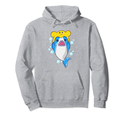 Kawaii Shark Mendaiko Hat Aesthetic Japanese Hoodie - Unique Graphic Unisex - T-Shirt, Sweatshirt, Hoodie