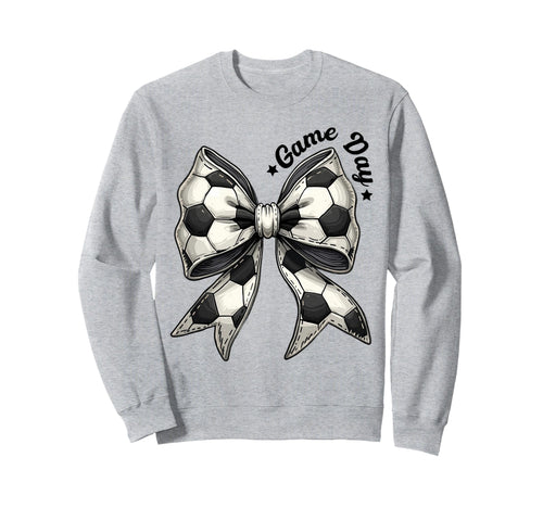 Game Day Soccer Bow Coquette Sports Sweatshirt - Unique Graphic Unisex - T-Shirt, Sweatshirt, Hoodie