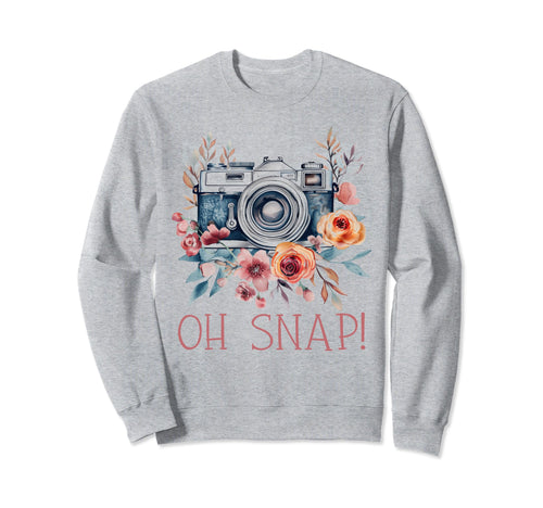Photographer Oh Snap Funny Camera Sweatshirt - Aesthetic Graphic Men Women - T-Shirt, Sweatshirt, Hoodie