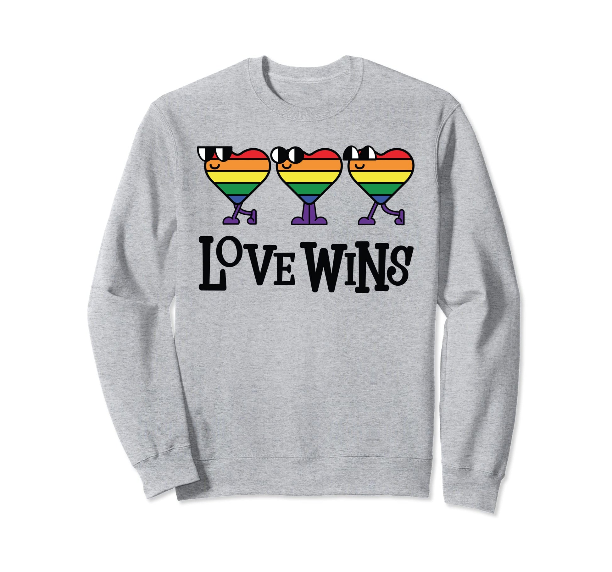 Lgbtq Love Wins Walking Rainbow Sweatshirt - Casual Everyday Wear Unisex - T-Shirt, Sweatshirt, Hoodie