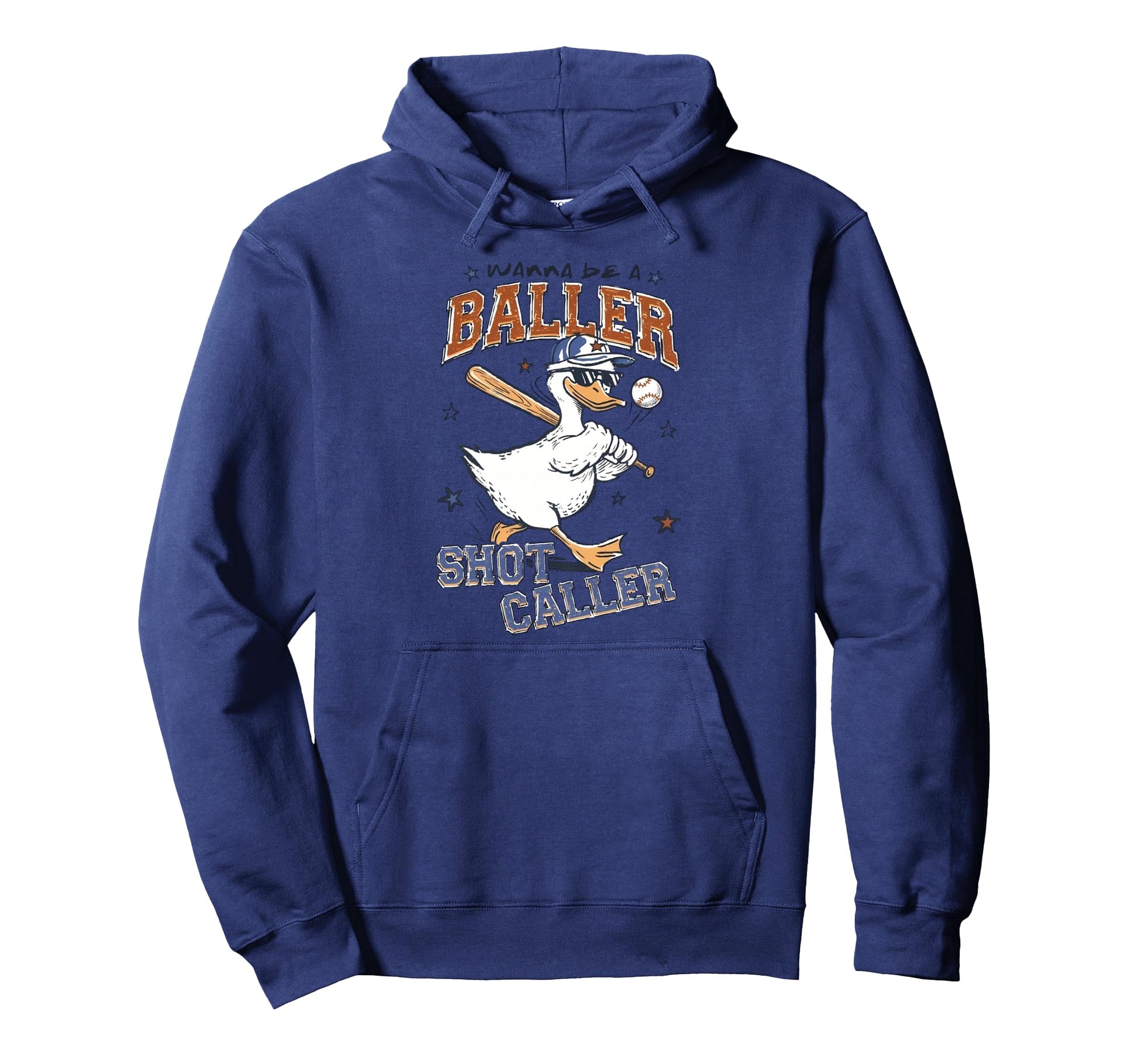 Baseball Funny Goose Wanna Be Baller Hoodie - Trendy Graphic for Adults - T-Shirt, Sweatshirt, Hoodie
