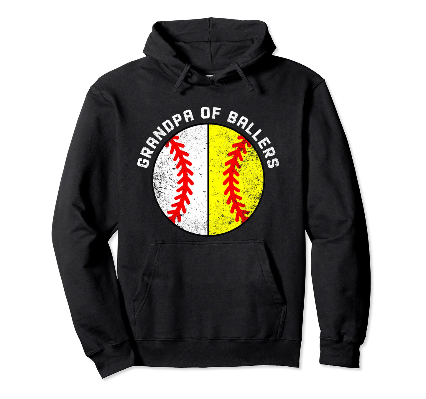 Grandpa Ballers Funny Baseball Softball Hoodie - Unique Graphic Men Women - T-Shirt, Sweatshirt, Hoodie