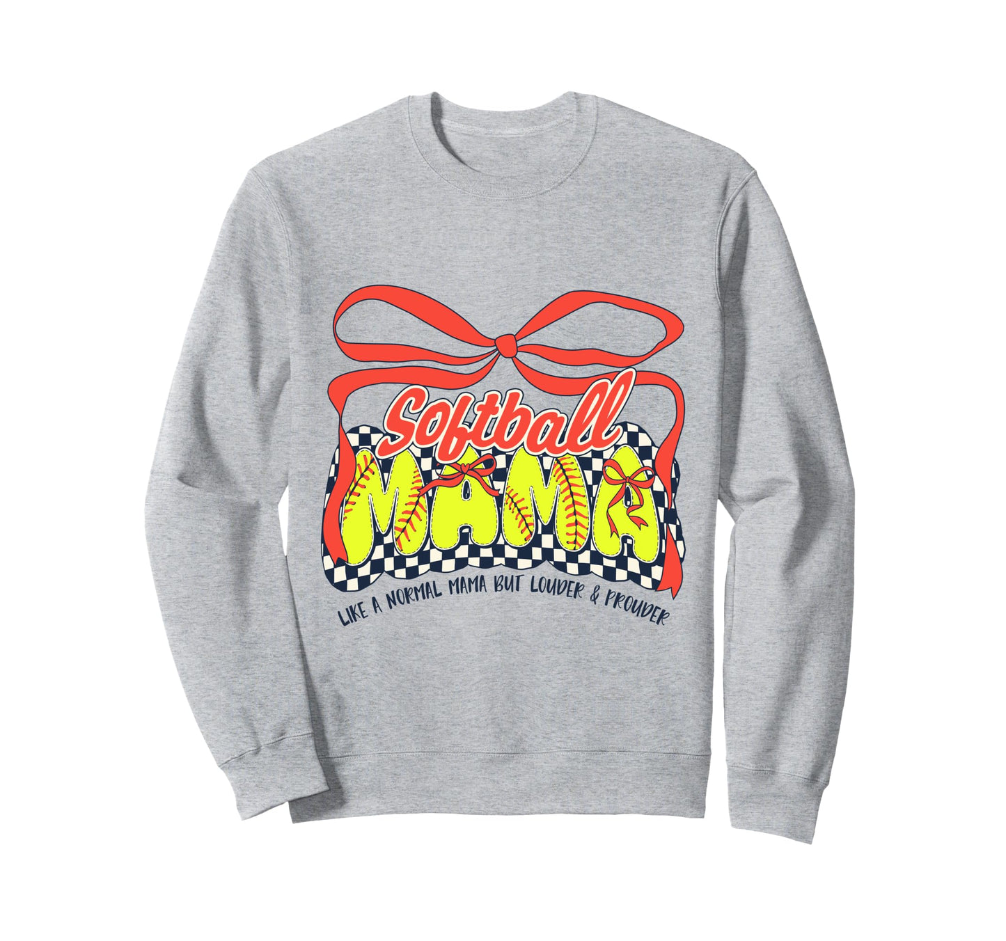 Softball Mom Game Day Checkered Sweatshirt - Fun Novelty Design Unisex - T-Shirt, Sweatshirt, Hoodie
