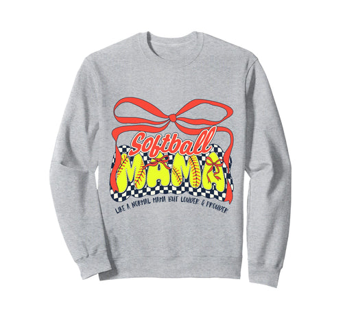 Softball Mom Game Day Checkered Sweatshirt - Fun Novelty Design Unisex - T-Shirt, Sweatshirt, Hoodie