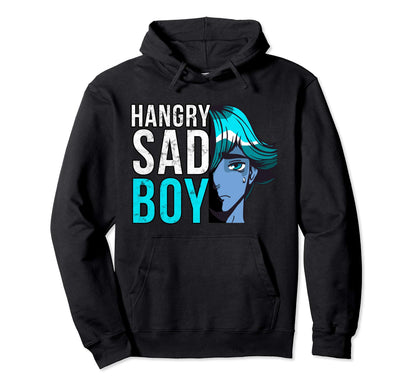 Hangry Sad Manga Anime Hungry Egirl Soft Hoodie - Graphic Print Men Women - T-Shirt, Sweatshirt, Hoodie