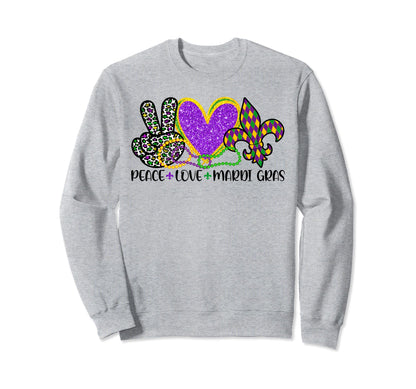 Peace Sign Heart Fleur De Lys Hippie Sweatshirt - Unique Graphic Unisex - T-Shirt, Sweatshirt, Hoodie