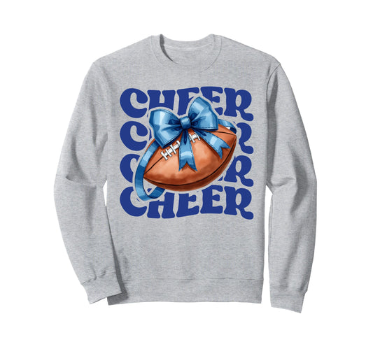 Game Day Blue Cheerleader Mom Croquette Sweatshirt - Trendy Graphic Unisex - T-Shirt, Sweatshirt, Hoodie