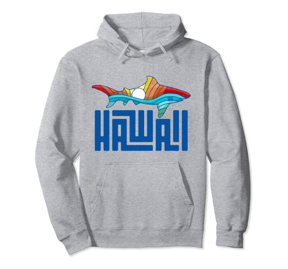 Hawaii Rainbow Shark Hoodie - Minimalist Print for Adults - T-Shirt, Sweatshirt, Hoodie