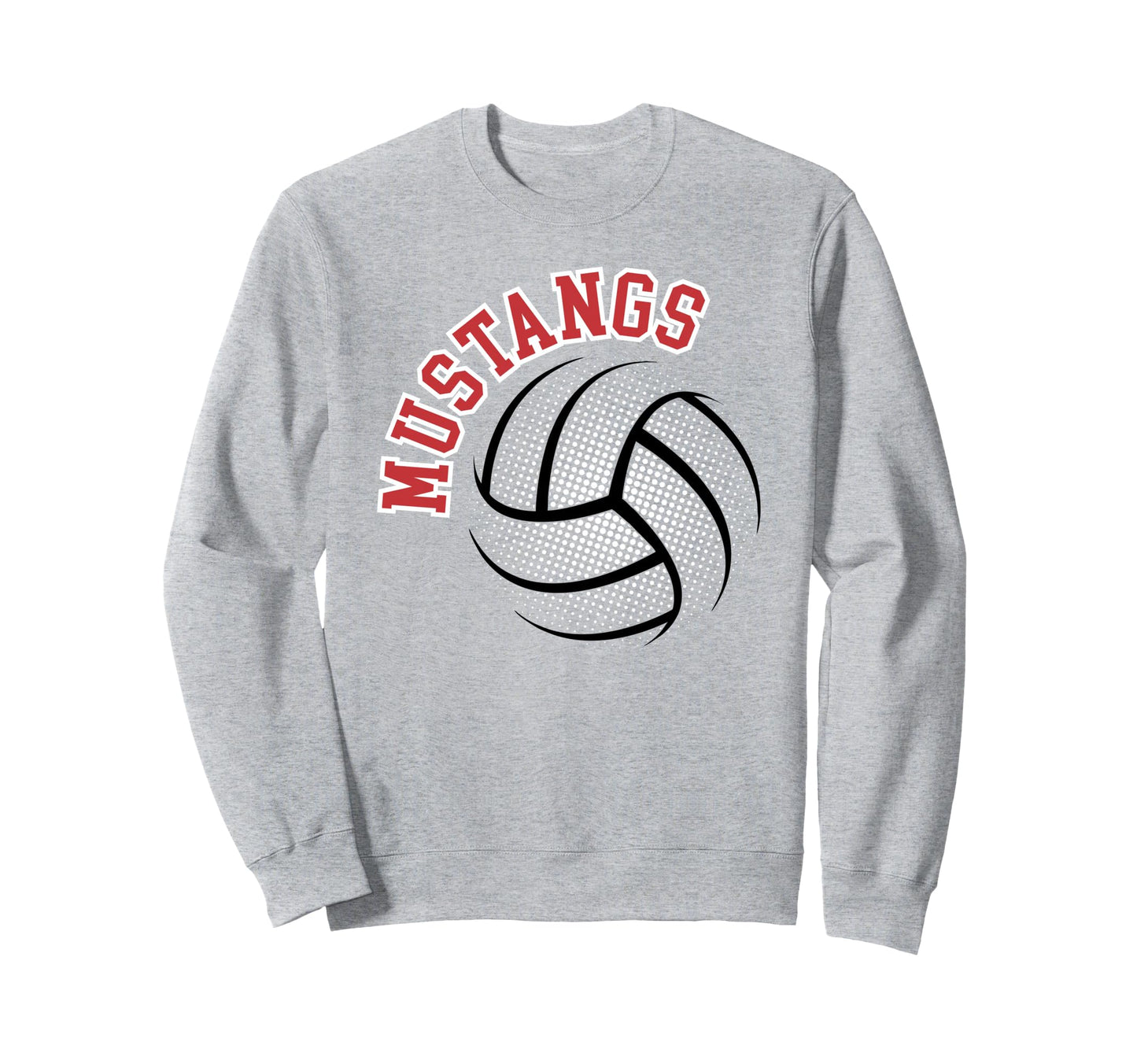 Mustangs Volleyball Mom Game Day Sweatshirt - Trendy Graphic for Adults - T-Shirt, Sweatshirt, Hoodie