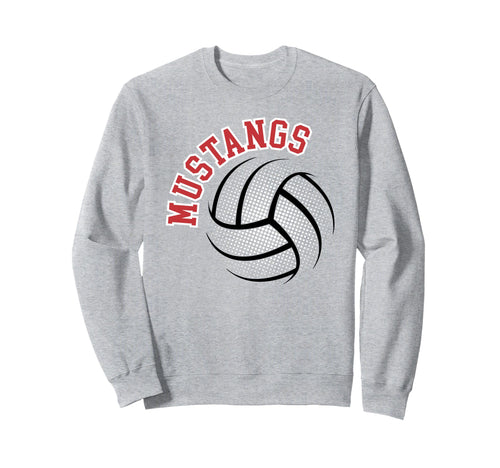 Mustangs Volleyball Mom Game Day Sweatshirt - Trendy Graphic for Adults - T-Shirt, Sweatshirt, Hoodie