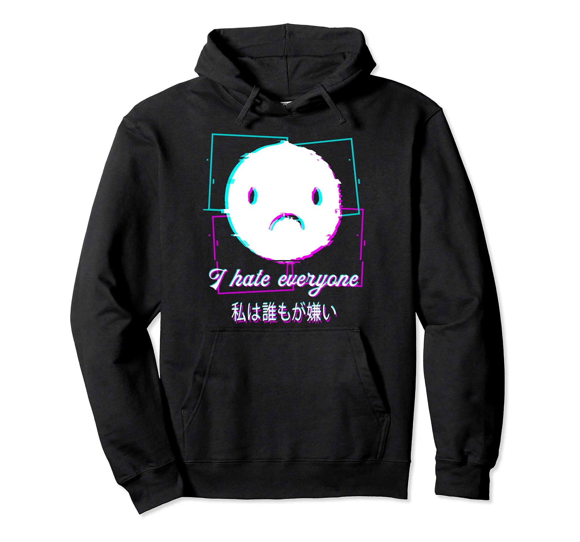 I Hate Everyone Aesthetic Vaporwave Japan Hoodie - Graphic Print for Adults - T-Shirt, Sweatshirt, Hoodie