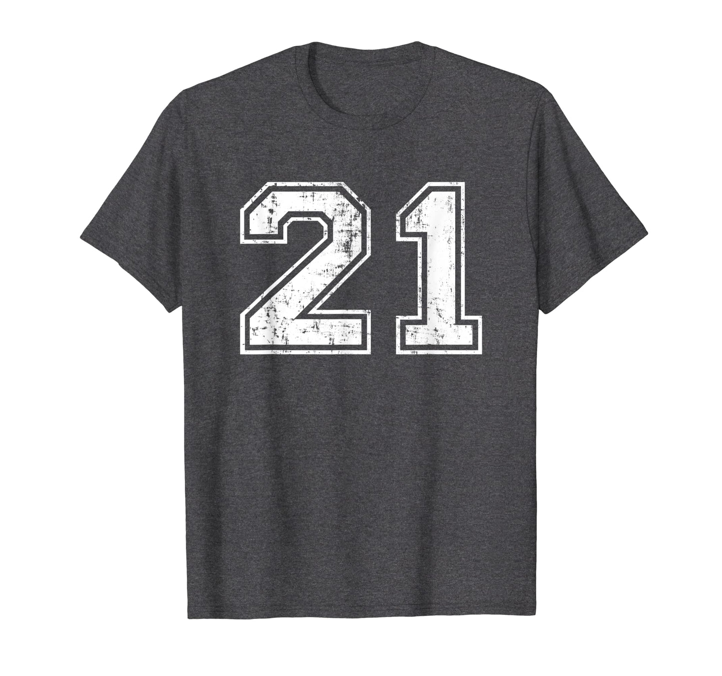 Number 21 Varsity Distressed Sports T-Shirt - Unique Graphic Men Women - T-Shirt, Sweatshirt, Hoodie
