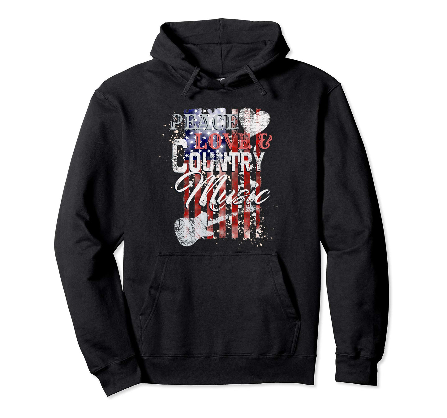 Country Music Peace Love Music Hoodie - Aesthetic Graphic for Adults - T-Shirt, Sweatshirt, Hoodie