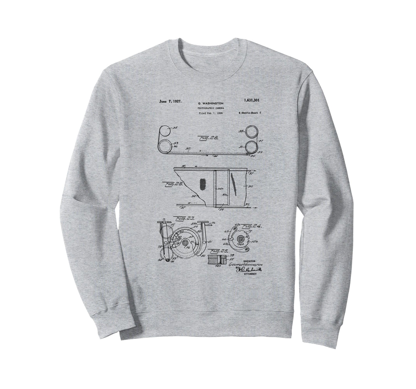 Camera Photographic Patent 1927 Sweatshirt - Graphic Print for Adults - T-Shirt, Sweatshirt, Hoodie