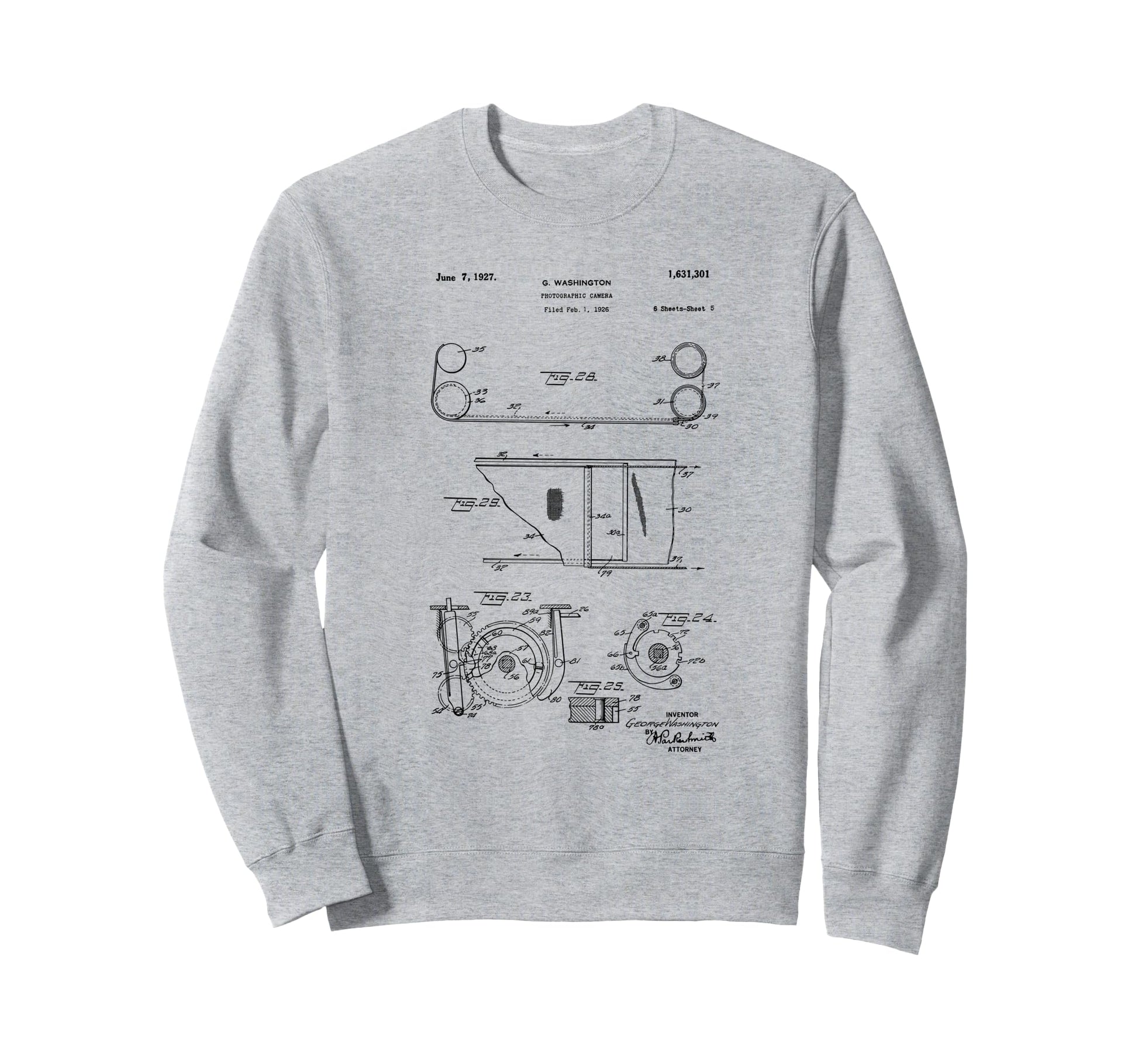 Camera Photographic Patent 1927 Sweatshirt - Graphic Print for Adults - T-Shirt, Sweatshirt, Hoodie