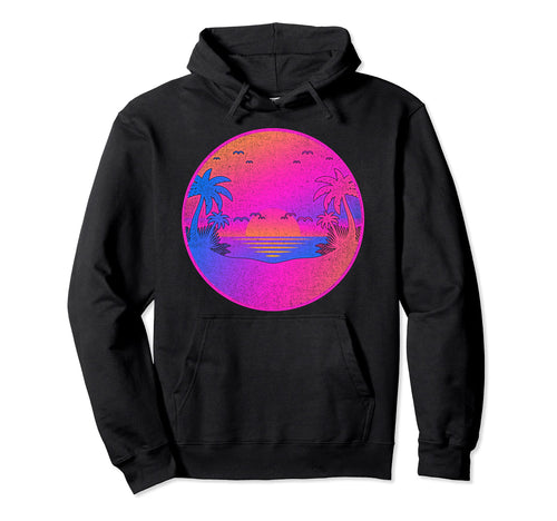 Vaporwave Art 80S 90S Aesthetic Sunset Hoodie - Fun Novelty Design Unisex - T-Shirt, Sweatshirt, Hoodie