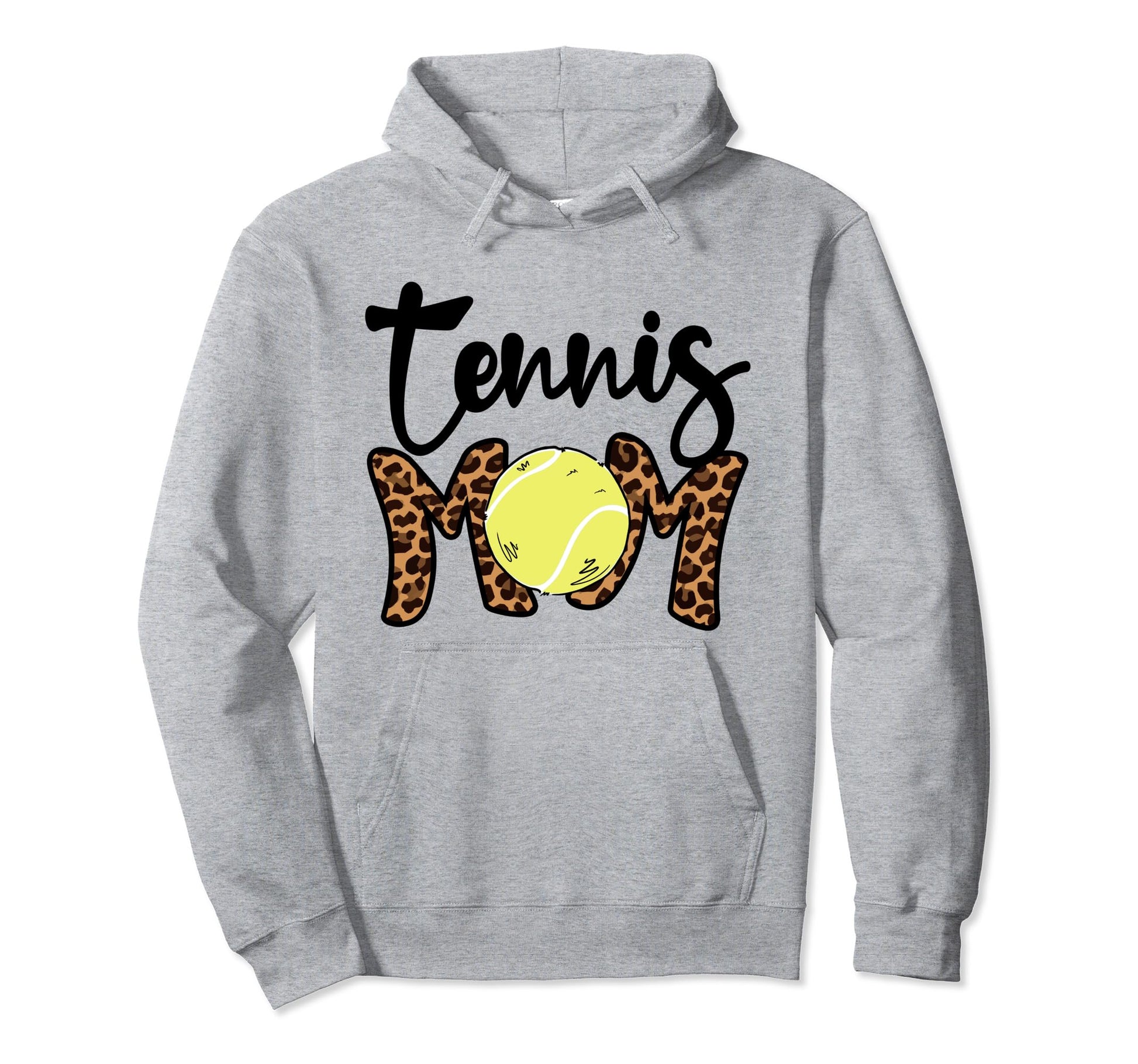 Tennis Mom Leopard Mama Mothers Day Hoodie - Minimalist Print for Adults - T-Shirt, Sweatshirt, Hoodie