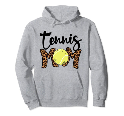Tennis Mom Leopard Mama Mothers Day Hoodie - Minimalist Print for Adults - T-Shirt, Sweatshirt, Hoodie
