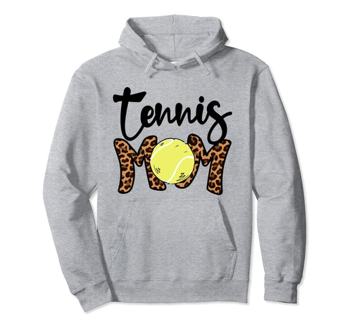 Tennis Mom Leopard Mama Mothers Day Hoodie - Minimalist Print for Adults - T-Shirt, Sweatshirt, Hoodie