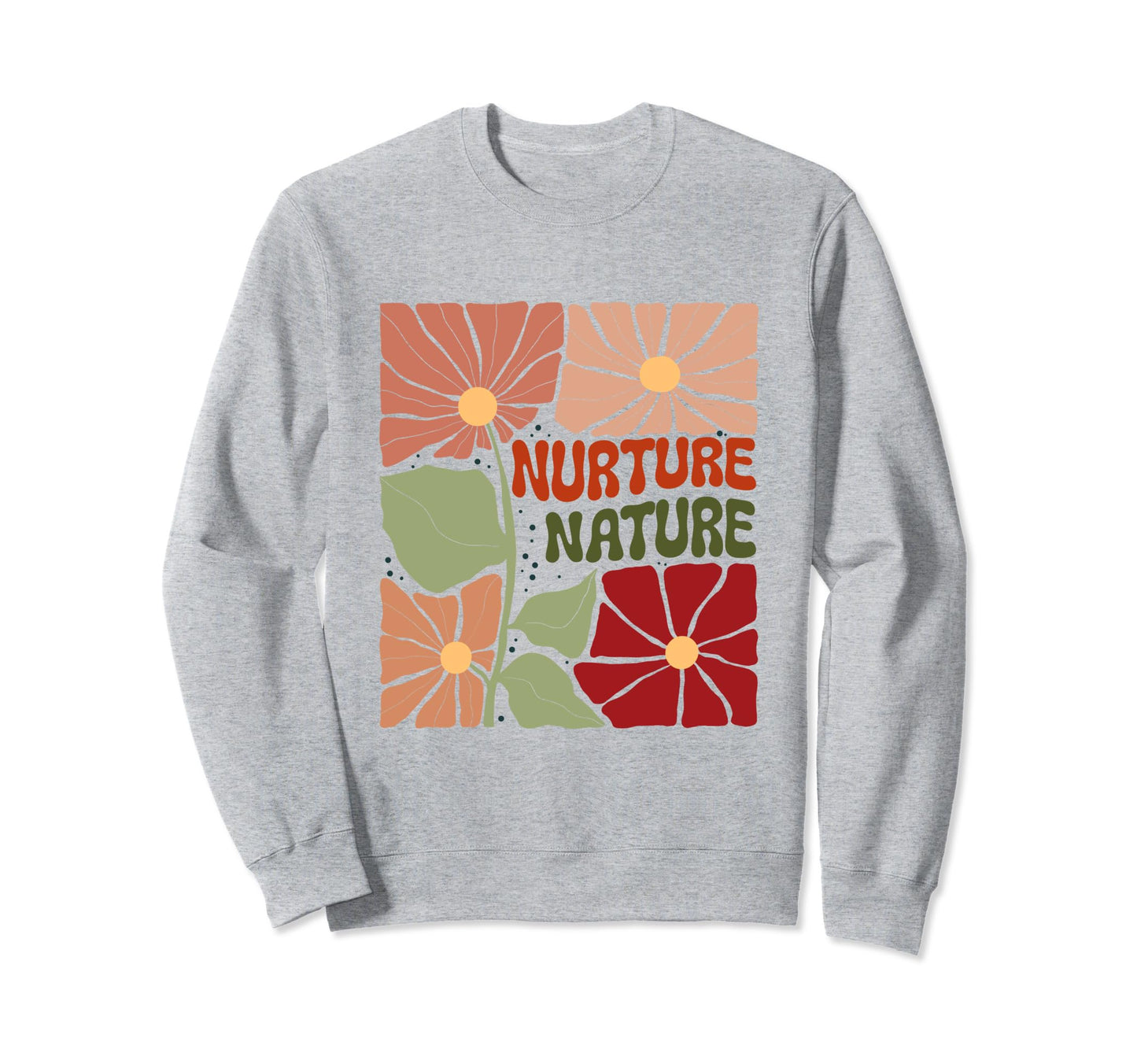 Boho Minimalistic Nature Lover Floral Sweatshirt - Aesthetic Graphic Unisex - T-Shirt, Sweatshirt, Hoodie