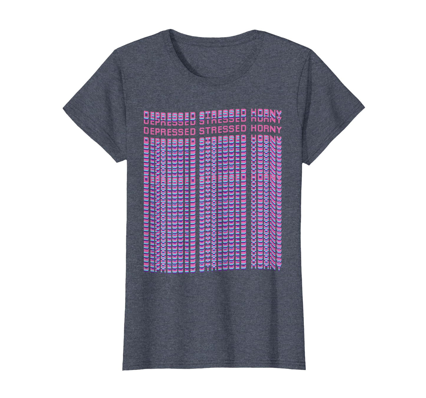 Depressed Stressed Horny Vaporwave T-Shirt - Aesthetic Graphic for Adults - T-Shirt, Sweatshirt, Hoodie
